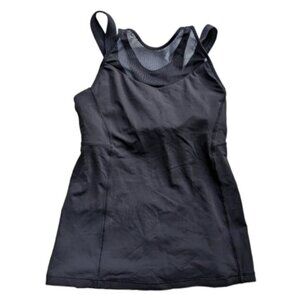 Lululemon Running in the City Black Workout Tank with Mesh Detail Womans Size 4
